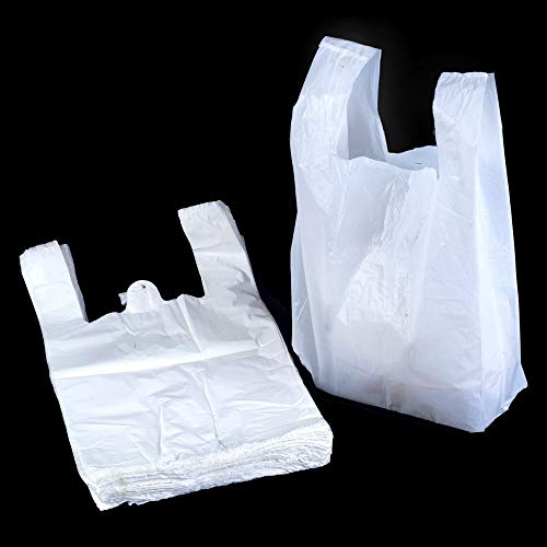 White Vest Style Plastic Carrier Bags - 13 x 19 x 23 - (1 Box = 100 Bags) - Heavy Duty by N/A von Plastic Carrier Bags