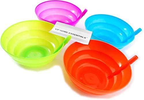 Plastic Schnabelschalen mit integriertem Strohhalm, Grün, Blau, Orange und Violett, 4 Stück Plastic Schnabelschalen mit integriertem Strohhalm, Grün, Blau, Orange und Violett, 4 Stück von Plastic