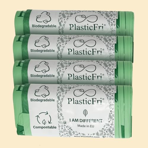Plasticfri 20 Liter Biomüllbeutel Müllabfallbeutel Mülltüten 4X Rollen mit insgesamt 56 beutel a 20L aus Schweden, 100% biologisch abbaubarer o certfizierter 100% kompostierbarer Müllbeutel. von PlasticFri