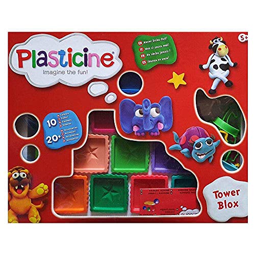Plastilin Tower Blox, endloser Spaß und Kreativität mit nie trocknender Modelliermasse – 10 leuchtende Farben, komplettes Set für junge Künstler Plastilin Tower Blox, endloser Spaß und Kreativität mit nie trocknender Modelliermasse – 10 leuchtende Farben, komplettes Set für junge Künstler von Plasticine