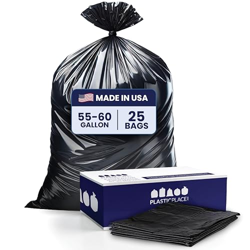 Plasticplace CON55X6 Müllbeutel für Bauunternehmer, 1,4-25 Liter, 6,0 Mil, Schwarz, strapazierfähig, 91,4 x 147,3 cm, 25 Stück Plasticplace CON55X6 Müllbeutel für Bauunternehmer, 1,4-25 Liter, 6,0 Mil, Schwarz, strapazierfähig, 91,4 x 147,3 cm, 25 Stück von Plasticplace