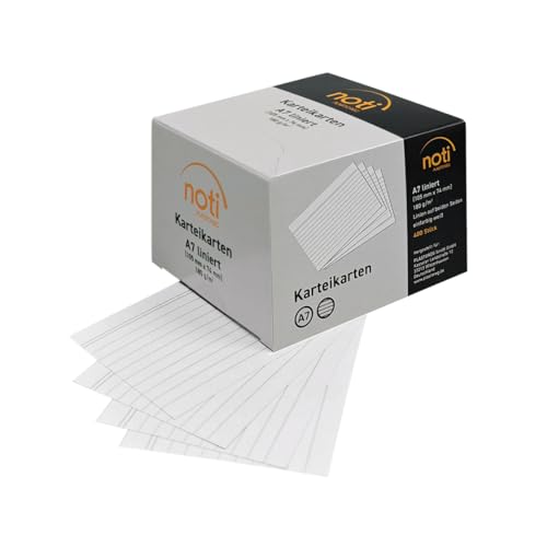 Karteikarten A7, 105 x 74mm liniert, weiß, 400 Stück in praktischer Spenderbox, für Vokabeln, als Lernkarten, Moderationskarten, Büro und Schule in 180g/m² Karteikarten A7, 105 x 74mm liniert, weiß, 400 Stück in praktischer Spenderbox, für Vokabeln, als Lernkarten, Moderationskarten, Büro und Schule in 180g/m² von Plastoreg