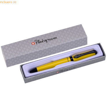 12 x Platignum Kugelschreiber Studio gelb silberne Geschenkpackung von Platignum