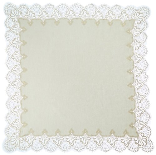 Plauener Spitze by Modespitze 3086M02_14_8080 Tischdecke Design Nizza, 14 cm breite Spitze, 80 cm x 80 cm, rechteckig von Plauener Spitze