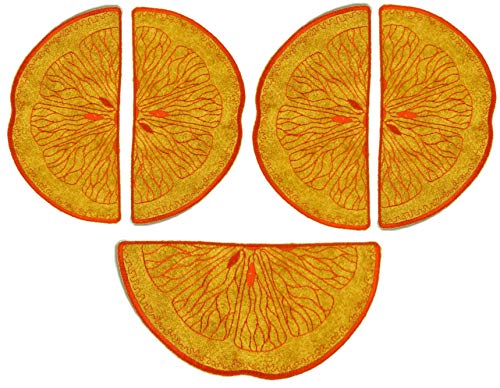 Plauener Spitze Tischdecke Stickerei Deckchen 5 er Set Untersetzer Zitrone Decken (Orange) von Plauener Spitze
