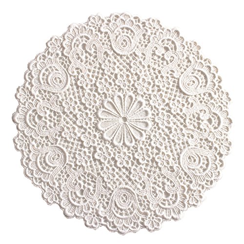 Plauener Spitze by Modespitze 2204_e_30 Tischdecke Admeto, 30 cm rund, creme von Plauener Spitze