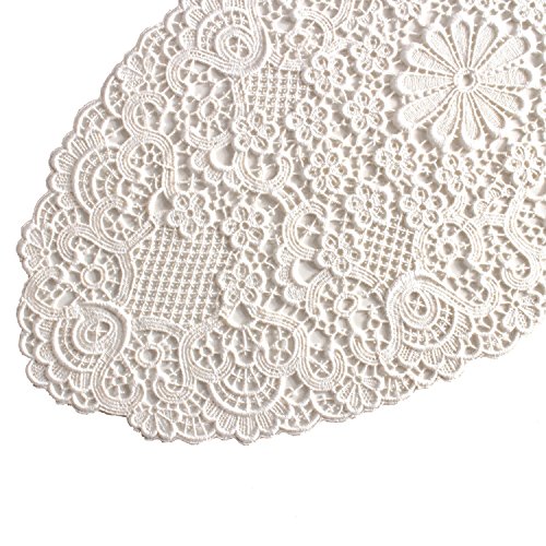 Plauener Spitze by Modespitze 2204_e_3060 Tischdecke ADMETO, 30 x 60 cm oval, creme von Plauener Spitze