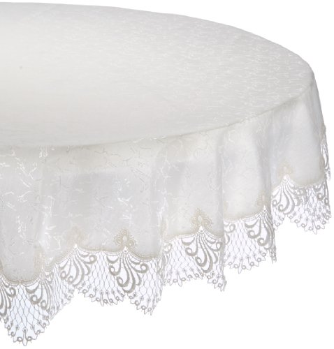Plauener Spitze by Modespitze 3086E_14_180 Tischdecke Nizza E, Größe 180 cm, rund von Plauener Spitze