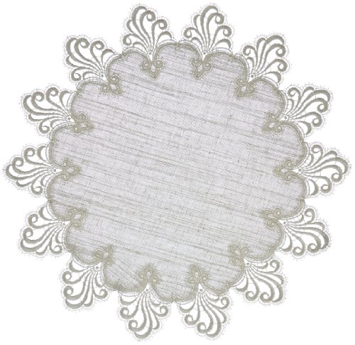 Plauener Spitze by Modespitze 3086L_11_45 Tischdecke Nizza L, Größe 45 cm, rund von Plauener Spitze