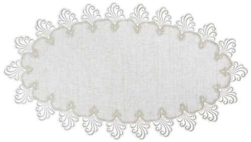 Plauener Spitze by Modespitze 3086L_11_4580 Tischdecke Nizza L, Größe 45 x 80 cm, oval von Plauener Spitze