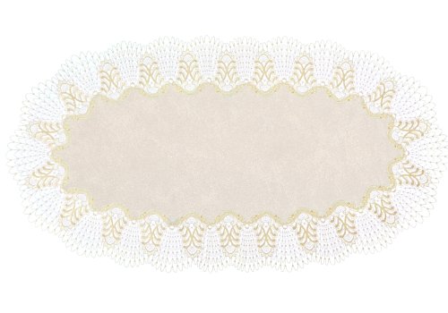 Plauener Spitze by Modespitze 4048M02_14_5090 Tischdecke Oslo, Gre 50 x 90 cm, oval von Plauener Spitze