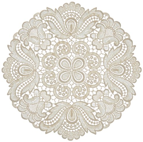 Plauener Spitze by Modespitze 67952 Design Plauen, Gre 30 cm rund, creme, Champagner von Plauener Spitze