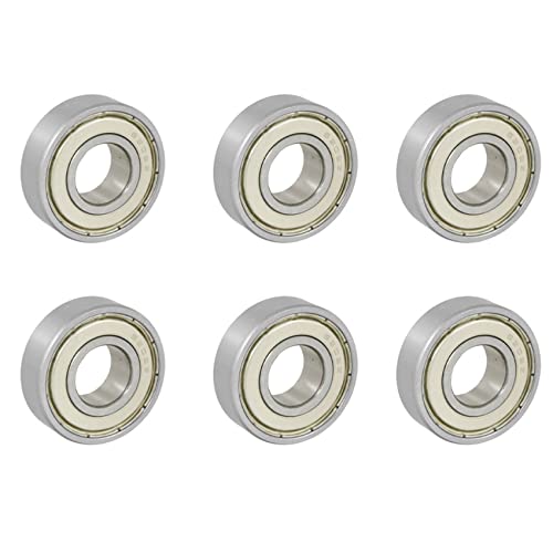 Plawee 6 Stücke 15X35X11mm Abgeschirmt Miniatur Rillenkugellager Radial 6202Z Kugellager Silber+ von Plawee