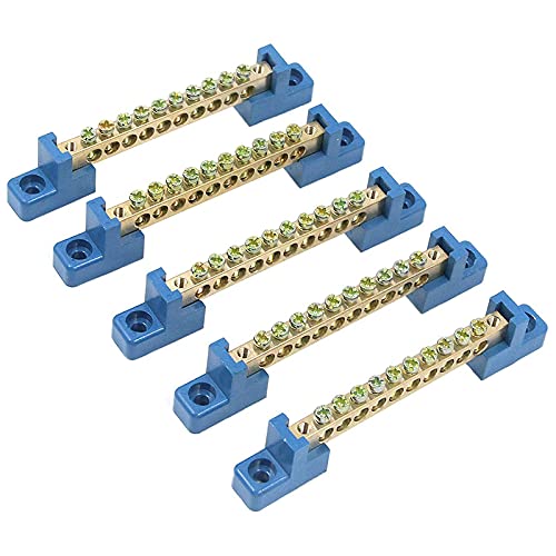 Plawee Klemmen Block Blau Klemmen Schiene 10 Positionen Schraube Messing Klemme Erdung Streifen Sammel Schienen Block Packung mit 5 StüCk Plawee Klemmen Block Blau Klemmen Schiene 10 Positionen Schraube Messing Klemme Erdung Streifen Sammel Schienen Block Packung mit 5 StüCk von Plawee