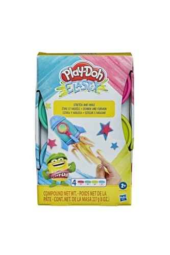 Hasbro 5010993728282 Play-Doh Elastix Modelliermasse, 4 Dosen je 56 g, 50 Farben, Klein von Play-Doh