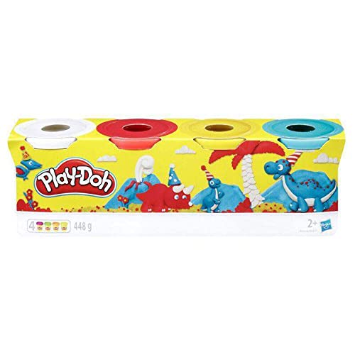 Hasbro Play-Doh-Set 4er Pack Grundfarben Knetmasse, Modelliermasse für fantasievolles und kreatives Spielen, Kunstzubehör für Kinder ab 2 Jahren, in den Farben blau, gelb, rot und weiß Hasbro Play-Doh-Set 4er Pack Grundfarben Knetmasse, Modelliermasse für fantasievolles und kreatives Spielen, Kunstzubehör für Kinder ab 2 Jahren, in den Farben blau, gelb, rot und weiß von Play-Doh