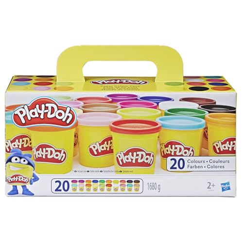 Play-Doh Super Colour Set mit 20 Dosen Modelliermasse (insgesamt 1,6 kg), Bastelset zum gemeinsamen Spielen oder als kreatives, für Kinder ab 3 Jahren von Play-Doh