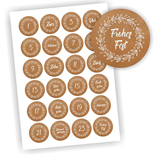 24 Aufkleber Adventskalender Zahlen Fest Weihnachten Aufkleber Sticker DIY Blätter Kraftpapieroptik 24 Aufkleber Adventskalender Zahlen Fest Weihnachten Aufkleber Sticker DIY Blätter Kraftpapieroptik von Play-Too