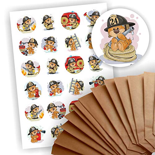Adventskalender zum Befüllen 24 braune Geschenktüten Kraftpapiertüten + 24 weihnachtliche Aufkleber Papiertüte DIY Bär Feuerwehr Feuerwehrbär Adventskalender zum Befüllen 24 braune Geschenktüten Kraftpapiertüten + 24 weihnachtliche Aufkleber Papiertüte DIY Bär Feuerwehr Feuerwehrbär von Play-Too