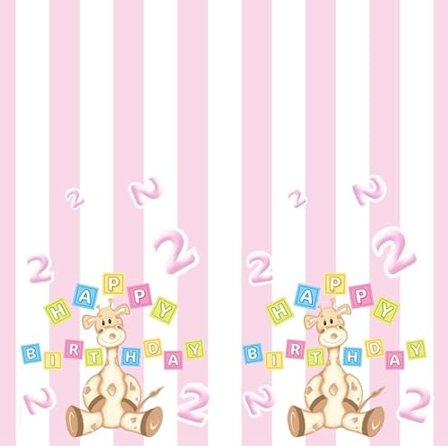 2. Geburtstag Mädchen Giraffe Tischdecke Partygeschirr Partydeko rosa Einweggeschirr Kindergeburtstag von Playflip