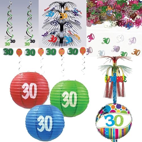 Buntes Partyset 30. Geburtstag Jubiläum Zahl Dekoration Party Deko Buntes Partyset 30. Geburtstag Jubiläum Zahl Dekoration Party Deko von Playflip