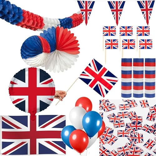 England Großbritanien Party Deko Set 239 TLG. Partyset Partydeko Union Jack England Großbritanien Party Deko Set 239 TLG. Partyset Partydeko Union Jack von Playflip