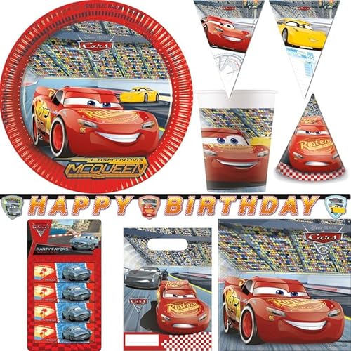 Geburtstag Deko Set Cars Kindergeburtstag Party Deko Set Lightning McQueen von Playflip