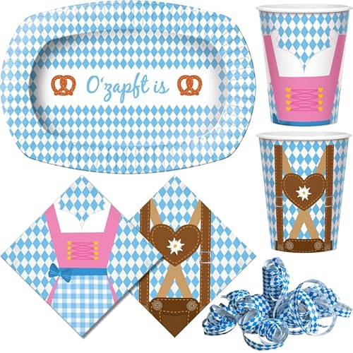 Oktoberfest Partygeschirr Partyset 37 TLG. Dekoration Wiesn Party Deko Set Teller Becher Servietten Oktoberfest Partygeschirr Partyset 37 TLG. Dekoration Wiesn Party Deko Set Teller Becher Servietten von Playflip