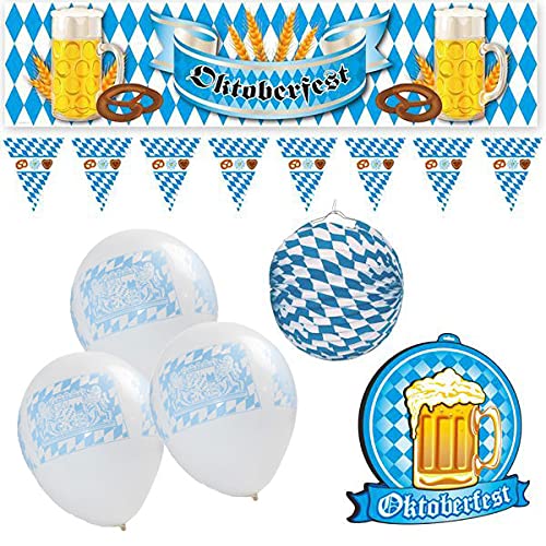 Oktoberfest Partyset XL Bayern Raute blau weiß Wiesn Dekoration Deko von Playflip