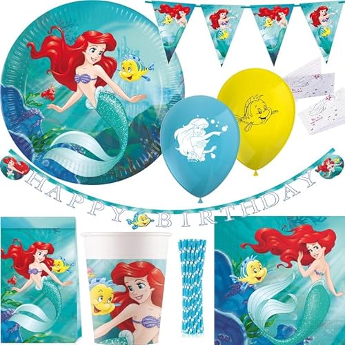 Party Deko Set Arielle die Meerjungfrau Kindergeburtstag Partyset Ariel von Playflip