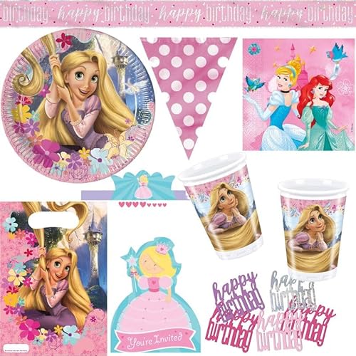 Party Deko Set Rapunzel Geburtstagsdeko Kindergeburtstag Disney Princess von Playflip
