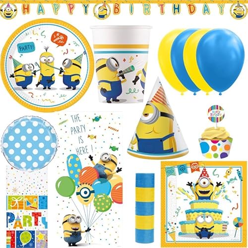 Partyset Minions Geburtstagsdeko Kindergeburtstag Party Deko Set blau gelb Partyset Minions Geburtstagsdeko Kindergeburtstag Party Deko Set blau gelb von Playflip