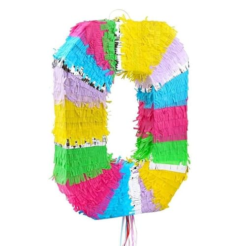Pinata Zahl 0 pastell bunt 0. Geburtstag Party Spiel Dekoration Deko Kindergeburtstag von Playflip