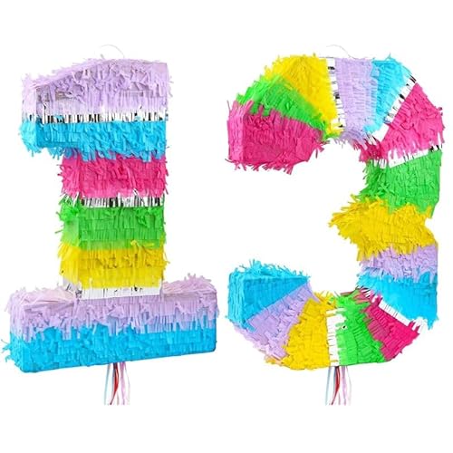 Pinata Zahl 13 bunt pastell 13. Geburtstag von Playflip