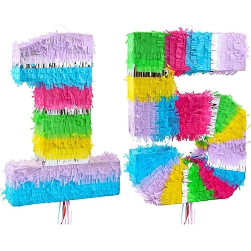 Playflip Pinata Zahl 15 bunt Pastell 15. Geburtstag Playflip Pinata Zahl 15 bunt Pastell 15. Geburtstag von Playflip