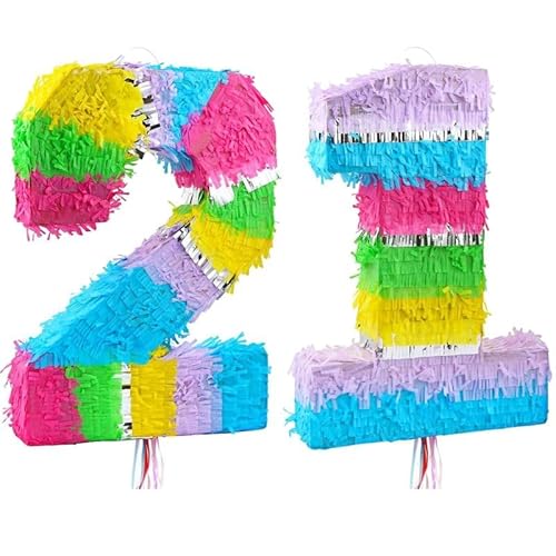 Playflip Pinata Zahl 21 bunt Pastell 21. Geburtstag Playflip Pinata Zahl 21 bunt Pastell 21. Geburtstag von Playflip