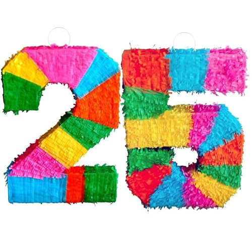 Pinata Zahl 25 bunt 25. Geburtstag Party Spiel Dekoration Deko von Playflip