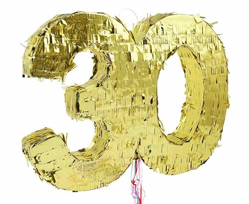 Pinata Zahl 30 Gold metallic 30. Geburtstag Party Spiel Pinata Zahl 30 Gold metallic 30. Geburtstag Party Spiel von Playflip