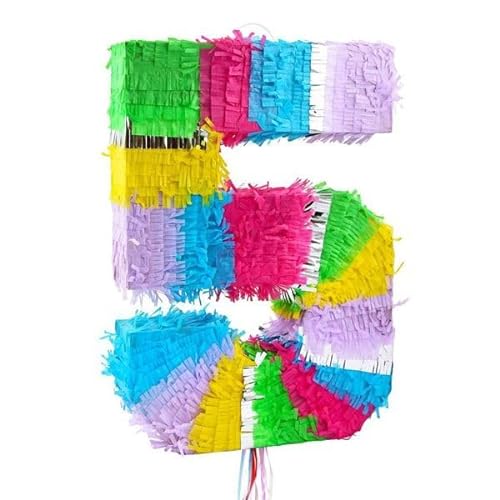 Pinata Zahl 5 pastell bunt 5. Geburtstag Party Spiel Dekoration Deko Kindergeburtstag von Playflip
