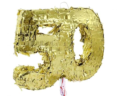 Pinata Zahl 50 Gold metallic 50. Geburtstag Party Spiel Pinata Zahl 50 Gold metallic 50. Geburtstag Party Spiel von Playflip