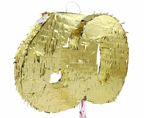 Pinata Zahl 60 Gold metallic 60. Geburtstag Party Spiel Pinata Zahl 60 Gold metallic 60. Geburtstag Party Spiel von Playflip