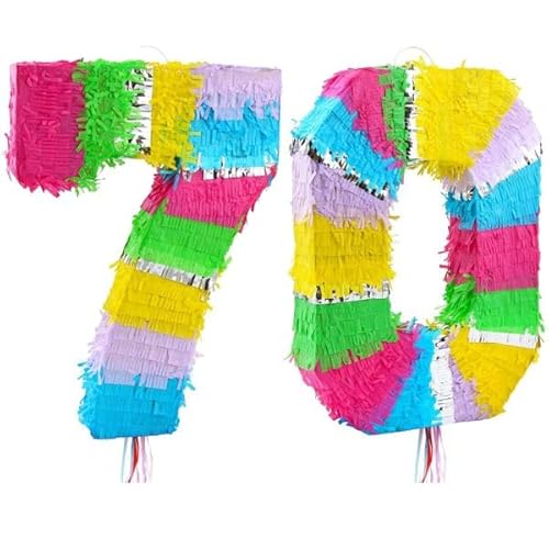 Pinata Zahl 70 bunt pastell von Playflip