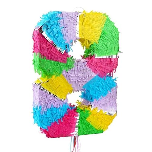 Pinata Zahl 8 pastell bunt 8. Geburtstag Party Spiel Dekoration Deko Kindergeburtstag von Playflip