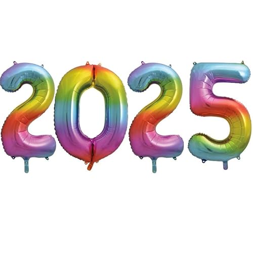 Playflip Folienballon Zahl 2025 Regenbogen bunt Silvester XL Ballon Playflip Folienballon Zahl 2025 Regenbogen bunt Silvester XL Ballon von Playflip