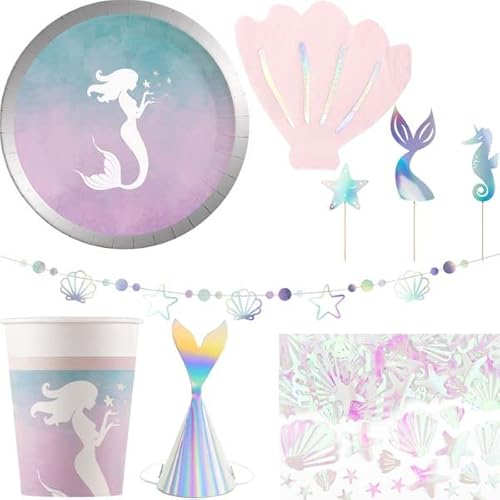 Playflip Meerjungfrau Geburtstag Deko Partyset zum Kindergeburtstag 47 TLG. Playflip Meerjungfrau Geburtstag Deko Partyset zum Kindergeburtstag 47 TLG. von Playflip