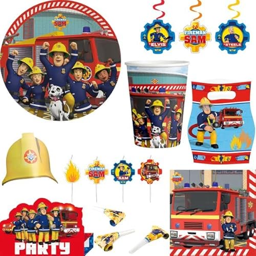 Playflip Partyset Feuerwehrmann Sam Kindergeburstag Geburtstag Deko von Playflip