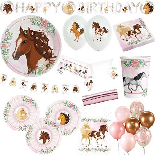 Playflip Pferde Geburtstagsdeko Partyset Beautiful Horse Geburtstag von Playflip