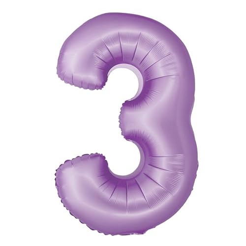 XL Folienballon lavendel Zahl 3 von Playflip