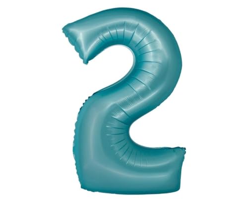 Playflip XL Folienballon blau matt Zahl 2 von Playflip