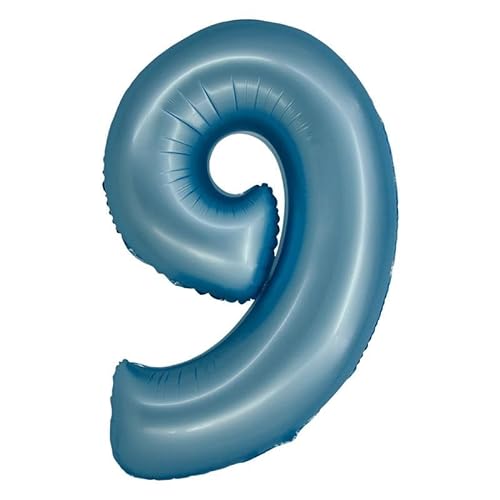 XL Folienballon blau matt Zahl 9 von Playflip